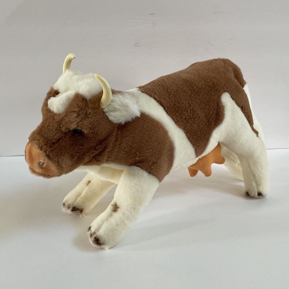 Heunec brown and white cow plush Stuffed Animal Farm